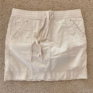LOFT Light Tan Skirt with Drawstring 100% Cotton NWOT